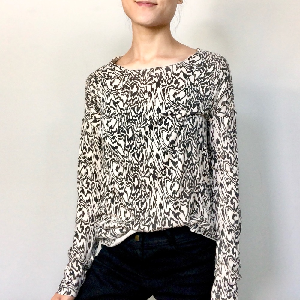 Raquel Allegra abstract swirls knit top